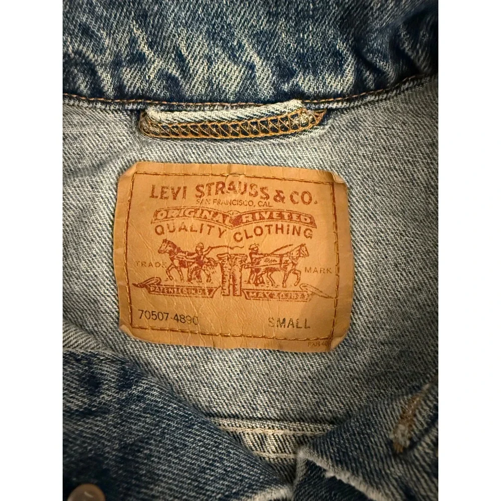 Vintage Levis Levi's Type III Trucker Jacket Made in USA Blue Mens Small 90s - Picture 2 of 8